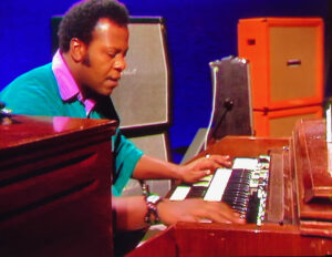 Larry Young in 1970 with Tony Williams Lifetime. Video image: BBC Studios/Esoteric Recordings